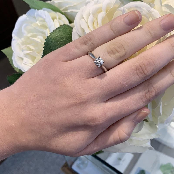 DIAMOND ENGAGEMENT RINGS - Loren - 3/4ct Round Solitaire Diamond Engagement Ring