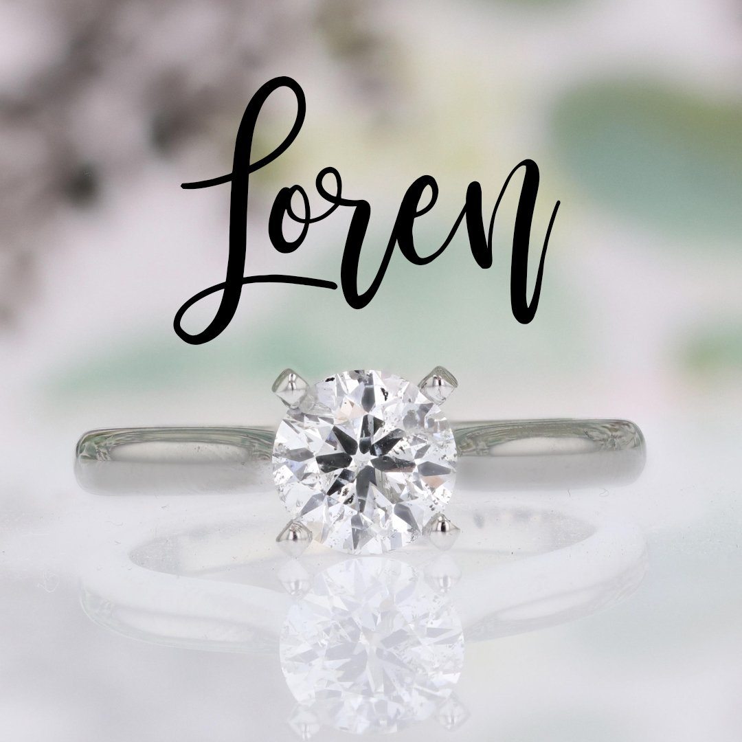 DIAMOND ENGAGEMENT RINGS - Loren - 3/4ct Round Solitaire Diamond Engagement Ring