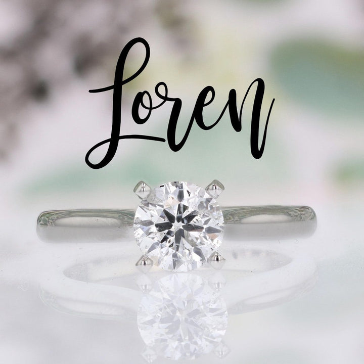 DIAMOND ENGAGEMENT RINGS - Loren - 3/4ct Round Solitaire Diamond Engagement Ring