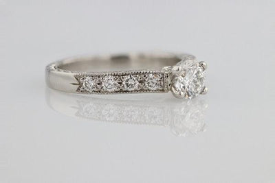 DIAMOND ENGAGEMENT RINGS - Platinum 1.51cttw With .55ct G/SI2 Engagement Ring & Wedding Band With GSI Cert Wedding Set