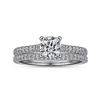 DIAMOND ENGAGEMENT RINGS - Rebecca - Cathedral Pave 2/3cttw Round Diamond Engagement Ring