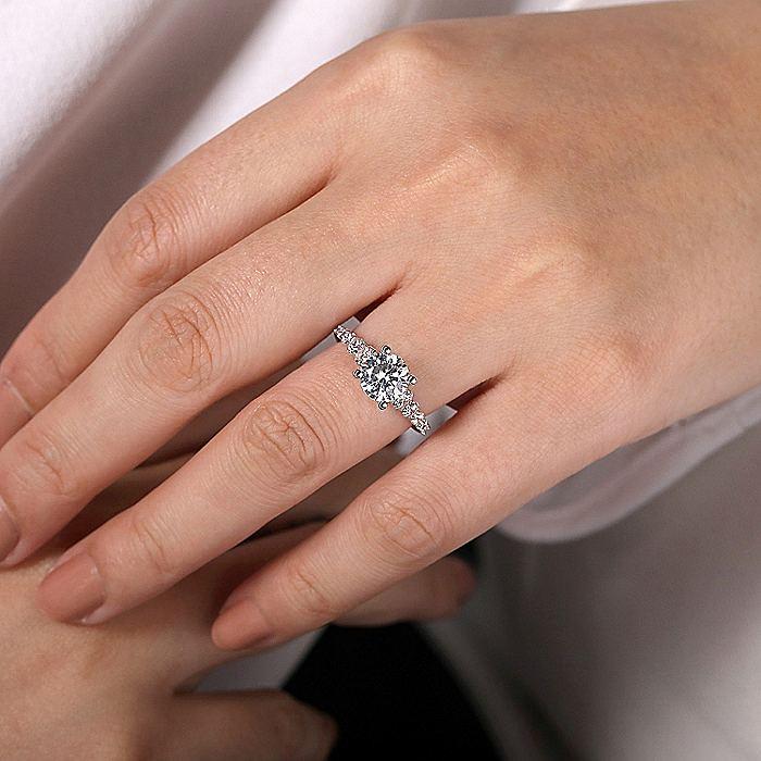 Reverse Tapered Prong Set Round Diamond Ring .69cttw 486A