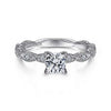 DIAMOND ENGAGEMENT RINGS - Sarah - Vintage Inspired 5/8cttw Round Diamond Engagement Ring With Hand Engraving