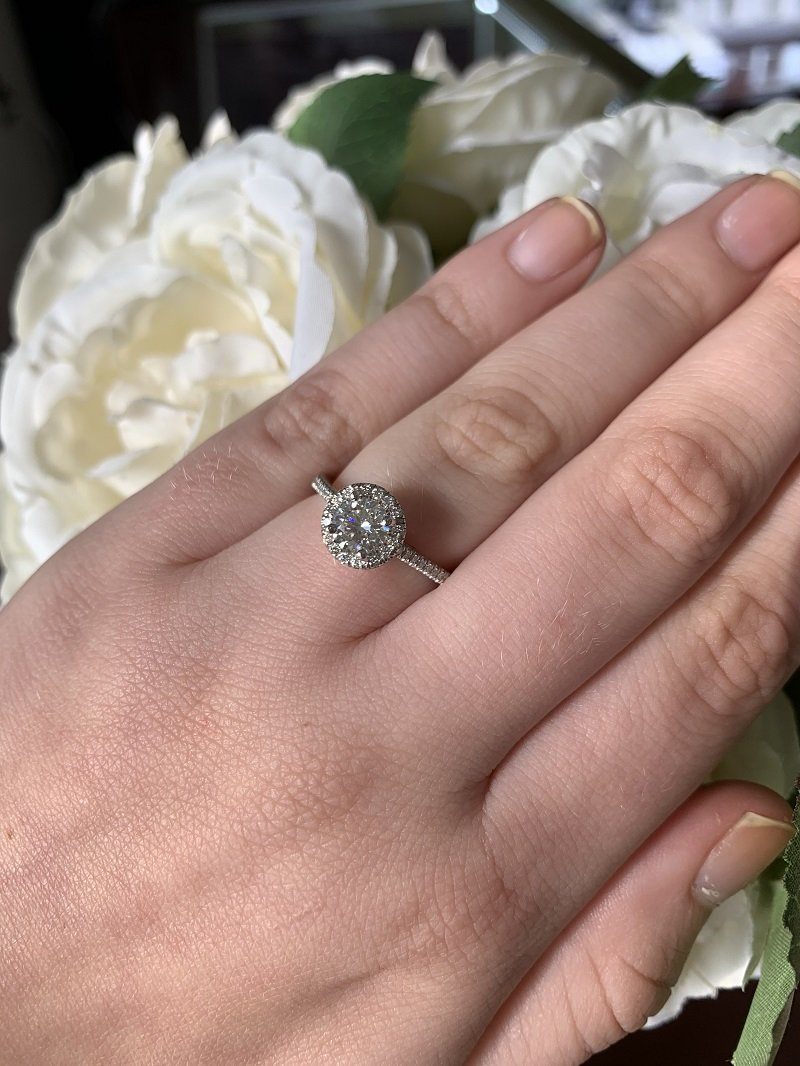 1 carat round diamond with halo Clearance