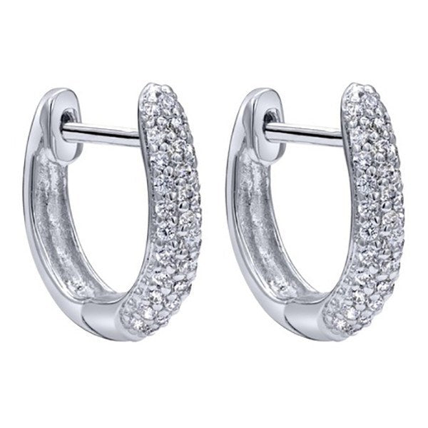 DIAMOND JEWELRY - 1/4cttw Diamond Huggie Earrings In 14K White Gold