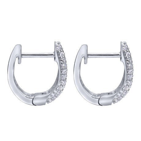 DIAMOND JEWELRY - 1/4cttw Diamond Huggie Earrings In 14K White Gold