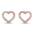 Heart Shaped Halo Stud Diamond Earrings 14K Rose Gold