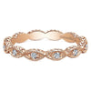 DIAMOND JEWELRY - 14K Rose Gold Marquise Shaped Stackable Diamond Ring