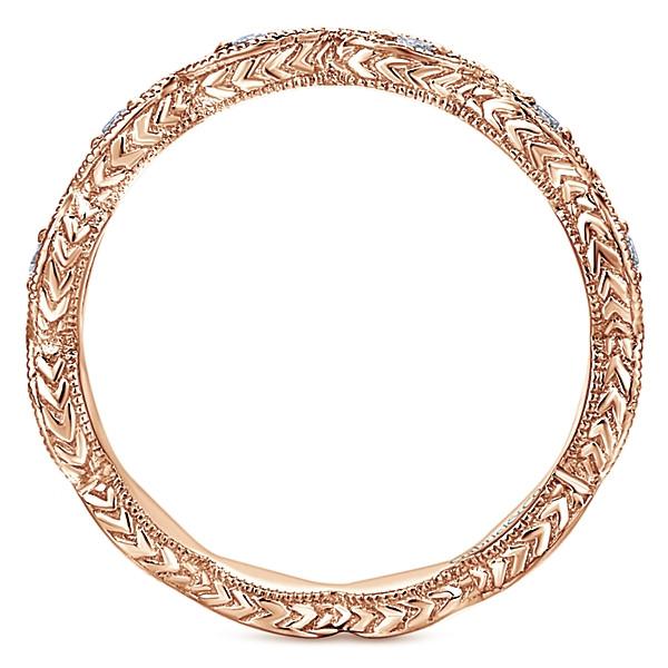 DIAMOND JEWELRY - 14K Rose Gold Marquise Shaped Stackable Diamond Ring