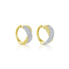 DIAMOND JEWELRY - 14K Two-Tone Criss Cross Weave Diamond Hoop Earrings