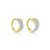 2-Tone Criss Cross Weave Diamond Hoop Earrings 14K Gold