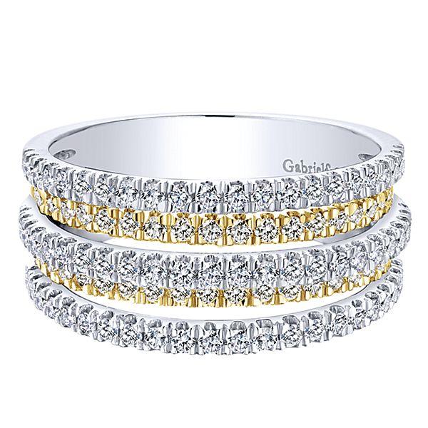 DIAMOND JEWELRY - 14K Two-Tone Gold 1cttw Multi-Row Pave Diamond Ring