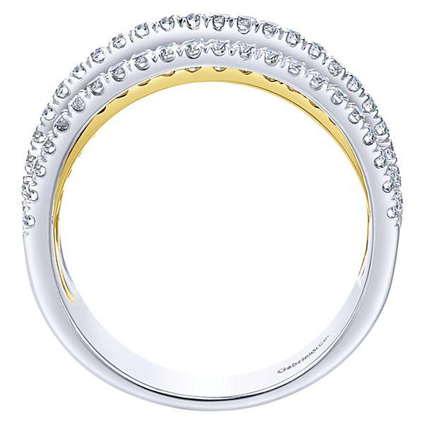 DIAMOND JEWELRY - 14K Two-Tone Gold 1cttw Multi-Row Pave Diamond Ring