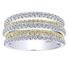 DIAMOND JEWELRY - 14K Two-Tone Gold 1cttw Multi-Row Pave Diamond Ring