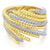 2-Tone Freeform Wave Pave Diamond Ring 14K Gold