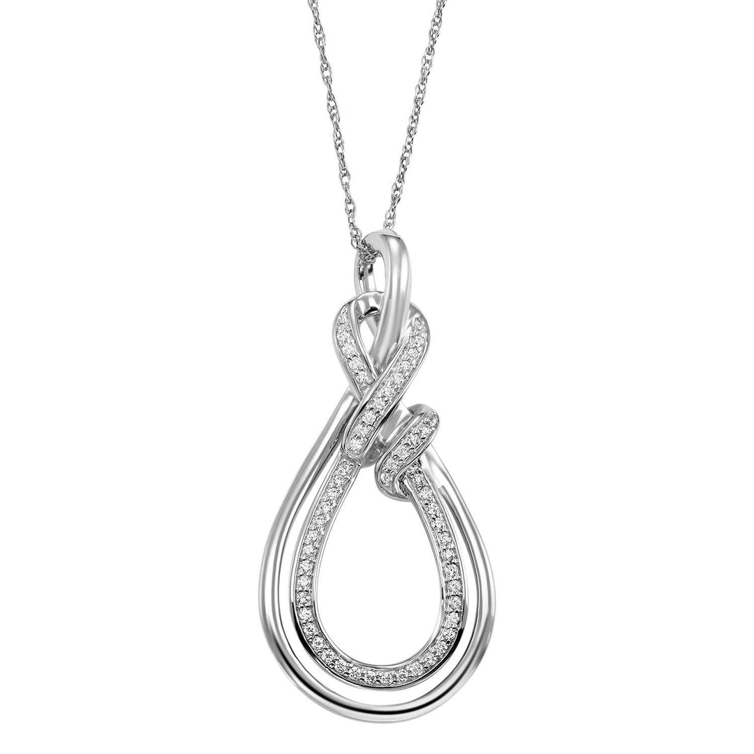 DIAMOND JEWELRY - 14K White Gold 1/10cttw Loves Crossing Diamond Necklace