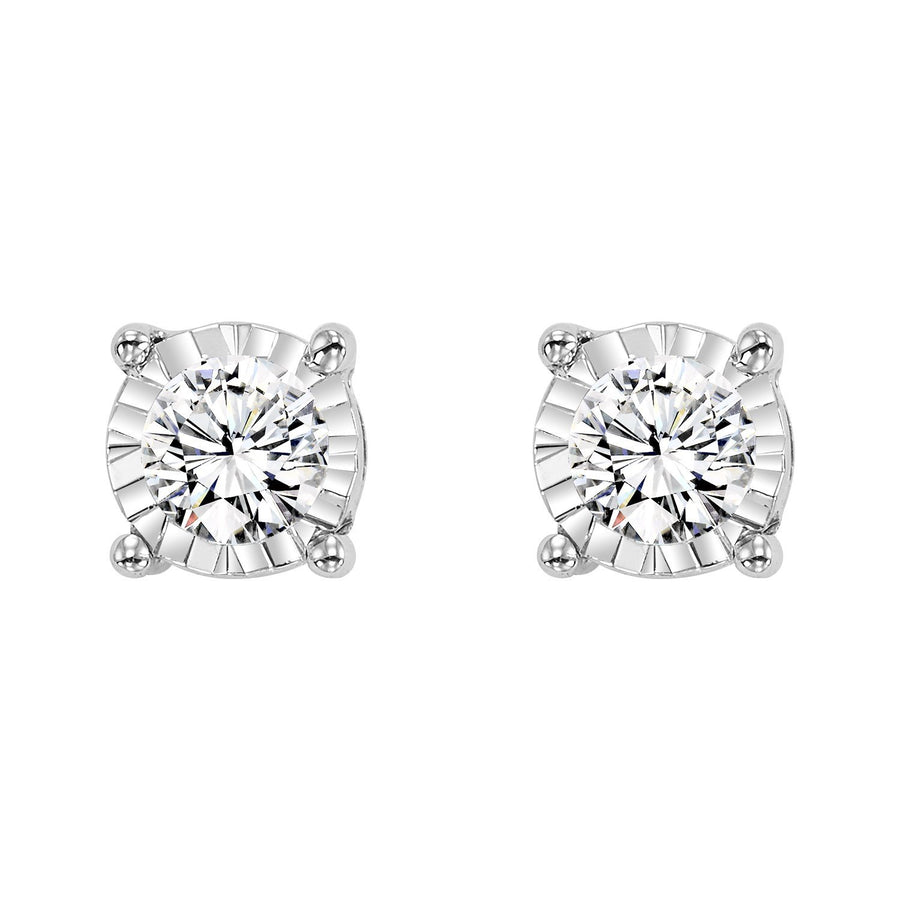 Round Illusion Diamond Studs