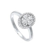 DIAMOND JEWELRY - 14k White Gold 1/2cttw Oval Halo Cluster Ring