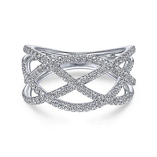 Woven Multi-Strand Diamond Ring 1/2 Cttw 14K White Gold