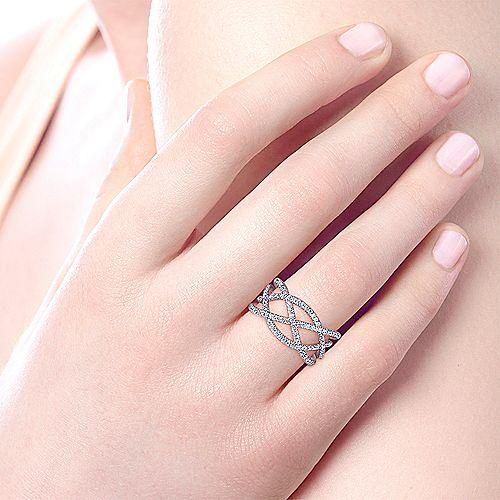Woven Multi-Strand Diamond Ring 1/2 Cttw 14K White Gold