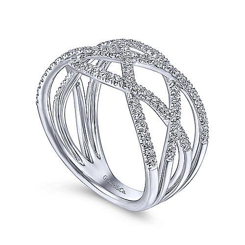 Woven Multi-Strand Diamond Ring 1/2 Cttw 14K White Gold