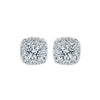 DIAMOND JEWELRY - 14K White Gold 1/4cttw Diamond Cushion Shaped Halo Stud Earrings
