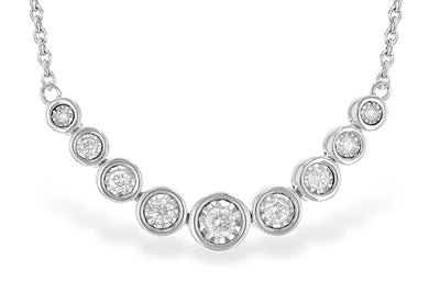 Illusion Bezel Necklace Diamond .25 Cttw 14K White Gold