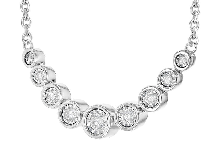 Illusion Bezel Necklace Diamond .25 Cttw 14K White Gold