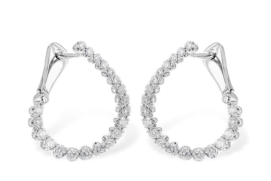 DIAMOND JEWELRY - 14K White Gold .50cttw G/SI3 Diamond Curved Earrings