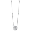 DIAMOND JEWELRY - 14K White Gold Baguette Halo Diamond Necklace