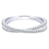 DIAMOND JEWELRY - 14K White Gold Diamond Crossed X Style Stackable Ring