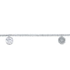 DIAMOND JEWELRY - 14K White Gold Diamond Pave And Hammered Gold Station Bracelet