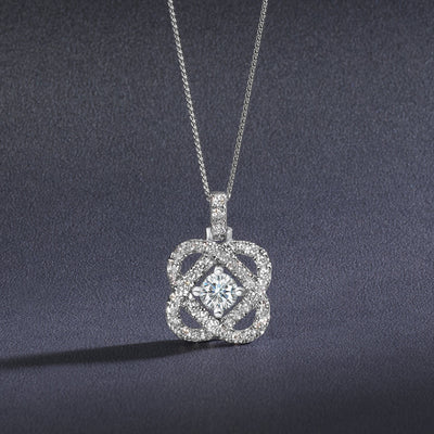DIAMOND JEWELRY - 14K White Gold Love's Crossing .50cttw Diamond Necklace