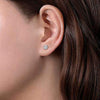 DIAMOND JEWELRY - 14K White Gold Pave Diamond Circle Cluster Stud Earrings