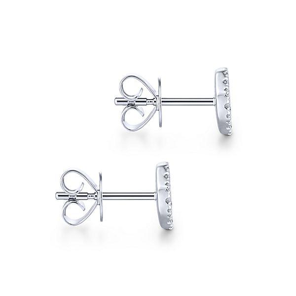 DIAMOND JEWELRY - 14K White Gold Pave Diamond Cluster Octagon Shaped Stud Earrings