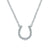Pave Horseshoe Diamond Necklace 14K White Gold
