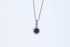 DIAMOND JEWELRY - 14K White Gold Sapphire And Diamond Necklace
