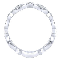 Vintage Style Stackable Diamond Ring 14K White Gold