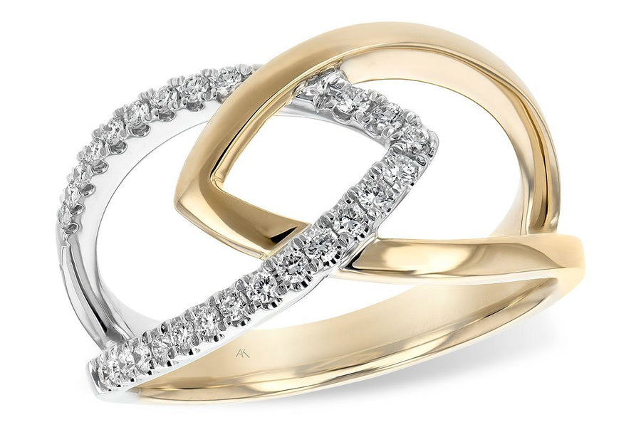 DIAMOND JEWELRY - 14K Yellow And White Gold 1/5cttw Apex Interlocking Diamond Band