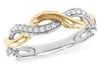 DIAMOND JEWELRY - 14K Yellow And White Gold Diamond Crossover Infinity Style Ring