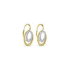 DIAMOND JEWELRY - 14K Yellow And White Gold Pave Diamond Double Oval Drop Earrings
