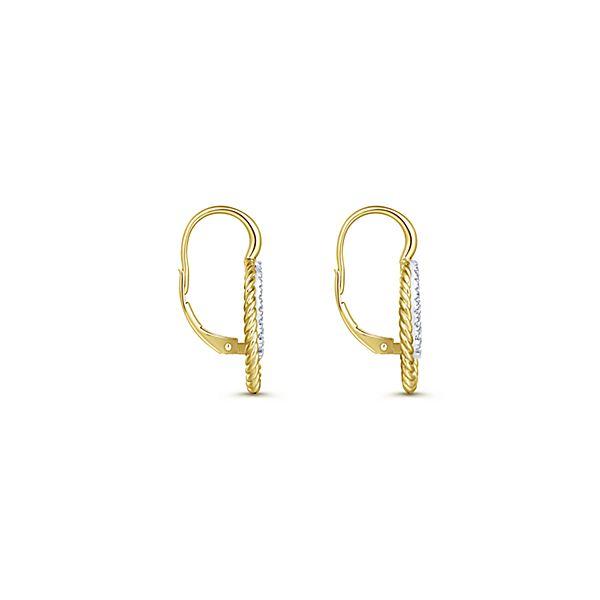 DIAMOND JEWELRY - 14K Yellow And White Gold Pave Diamond Double Oval Drop Earrings