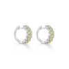 DIAMOND JEWELRY - 14K Yellow And White Gold Stacked Diamond Hoop Earrings