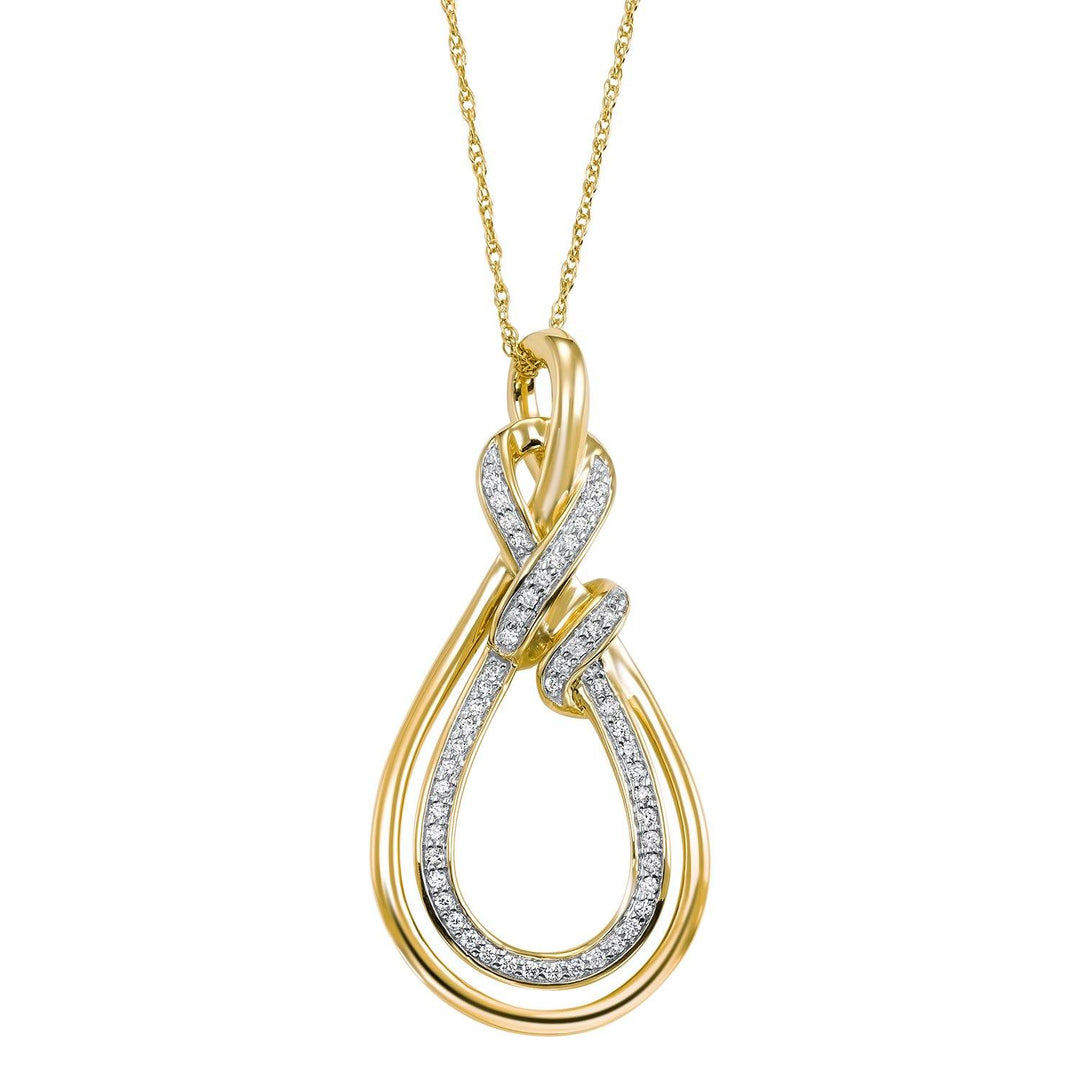 DIAMOND JEWELRY - 14K Yellow Gold 1/10cttw Loves Crossing Diamond Necklace