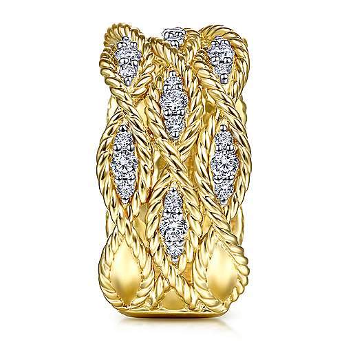 DIAMOND JEWELRY - 14K Yellow Gold 1/2cttw Woven Diamond Band