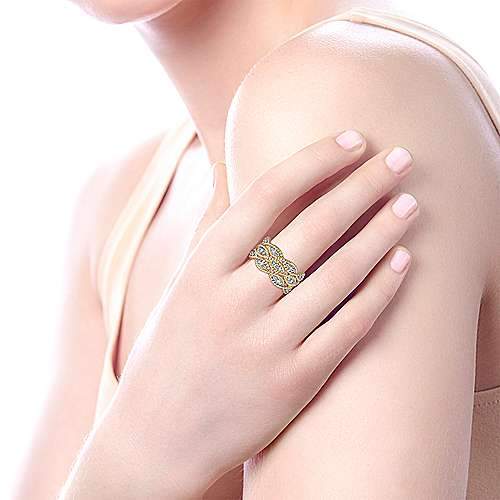 DIAMOND JEWELRY - 14K Yellow Gold 1/2cttw Woven Diamond Band