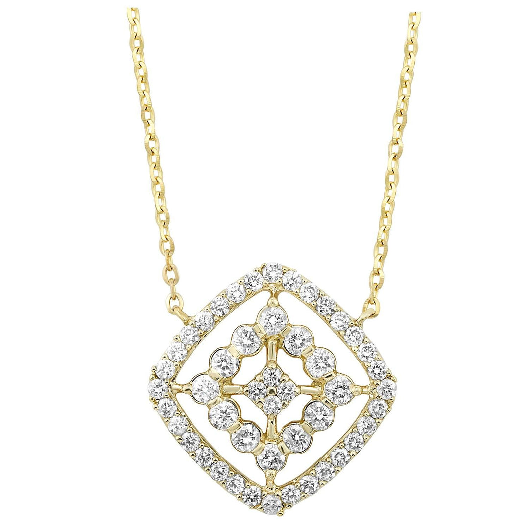 DIAMOND JEWELRY - 14K Yellow Gold 3/8cttw Filigree Diamond Necklace