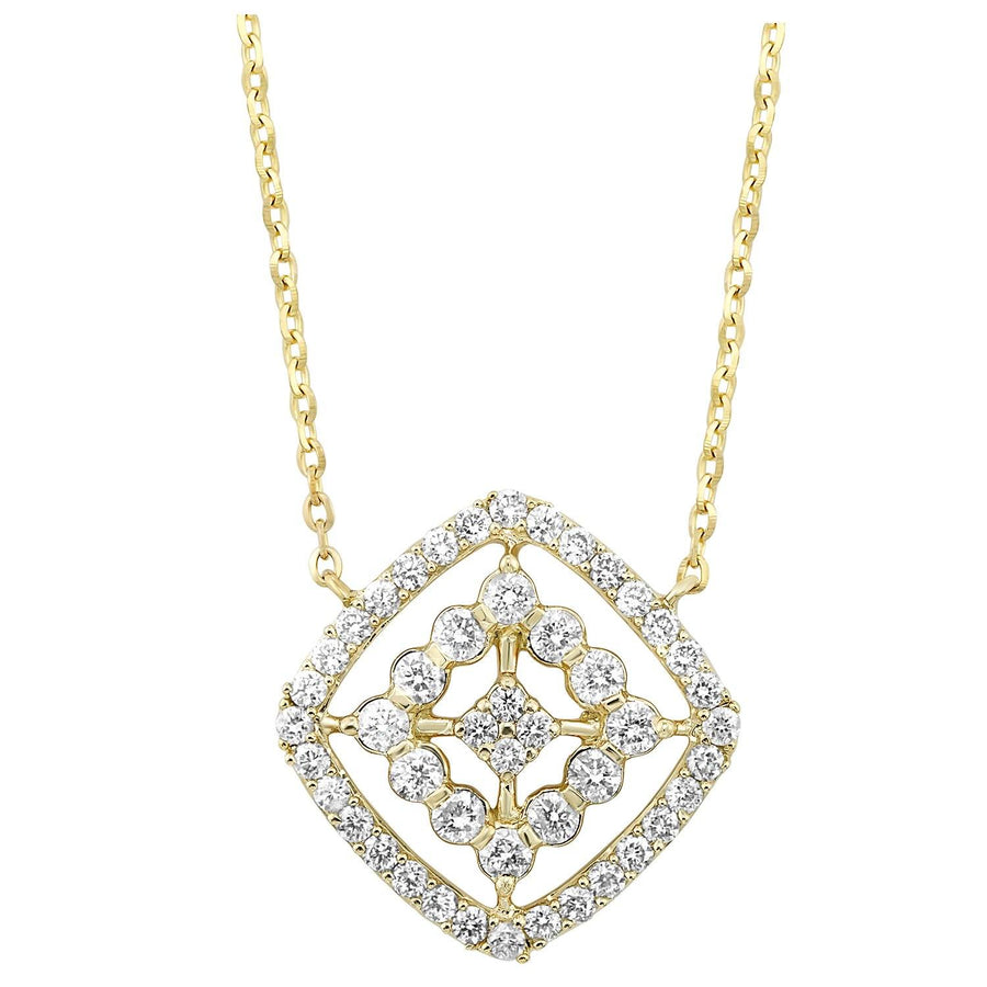 DIAMOND JEWELRY - 14K Yellow Gold 3/8cttw Filigree Diamond Necklace