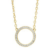 DIAMOND JEWELRY - 14K Yellow Gold Dainty Diamond Circle Necklace