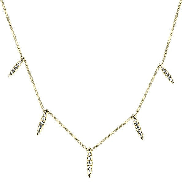 DIAMOND JEWELRY - 14K Yellow Gold Diamond Kaslique Station Necklace